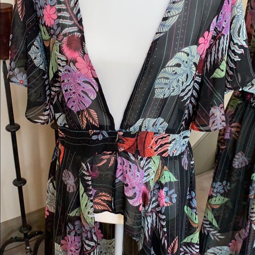 Floral Sheer High Low Tunic